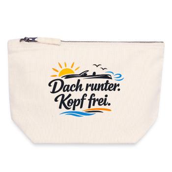 Dach runter Kopf frei Cabrio Spruch lustig  - Canvas Reißverschluss-Täschchen (18 x 19 cm) - Naturweiß - Vorne