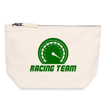 Graphismes du compteur de vitesse de l’équipe de course - Pochette zippée en toile 18 x 19 cm - blanc naturel - Devant
