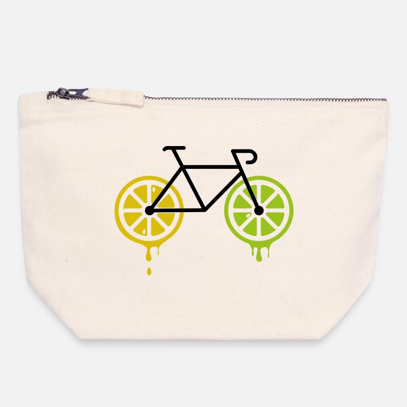bike lemon - Canvas Reißverschluss-Täschchen (18 x 19 cm) - Naturweiß