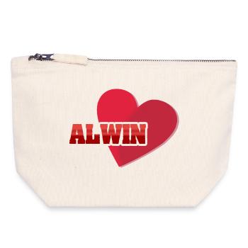 Alwin - Canvas Zip Pouch 18 x 19 cm - nature - Front