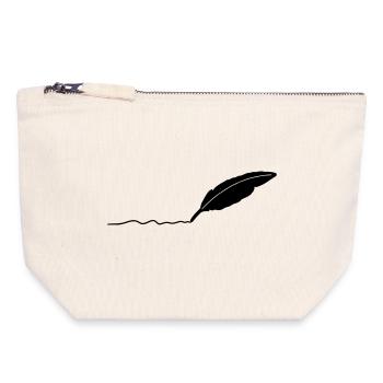 stylo à écrire - Pochette zippée en toile 18 x 19 cm - blanc naturel - Devant