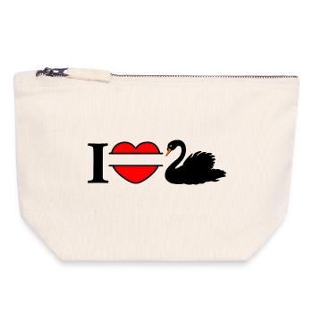 I love my black swan - Canvas Zip Pouch 18 x 19 cm - nature - Front