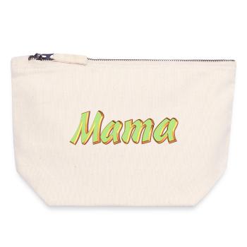 Kosename Mama 3D Style - Canvas Reißverschluss-Täschchen (18 x 19 cm) - Naturweiß - Vorne