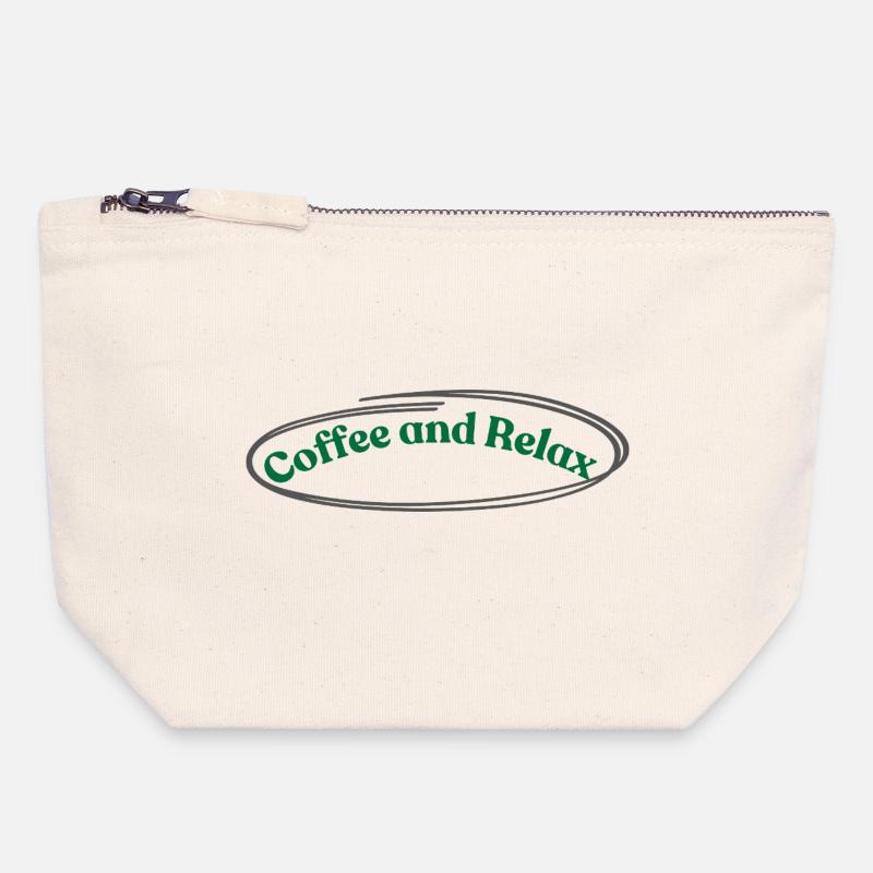 Coffee and relax - Canvas Zip Pouch 18 x 19 cm - nature