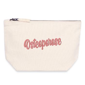 Ostéoporose Perte osseuse - Pochette zippée en toile 18 x 19 cm - blanc naturel - Devant