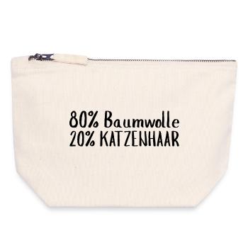 80% Cotton 20% Cat Hair Cat - Canvas Zip Pouch 18 x 19 cm - nature - Front
