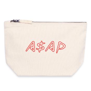 ASAP Neon Sketch Rot - Canvas Reißverschluss-Täschchen (18 x 19 cm) - Naturweiß - Vorne