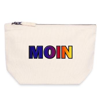 MOIN Gradient Typo Druck - Canvas Reißverschluss-Täschchen (18 x 19 cm) - Naturweiß - Vorne