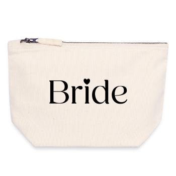 Mariée - Pochette zippée en toile 18 x 19 cm - blanc naturel - Devant