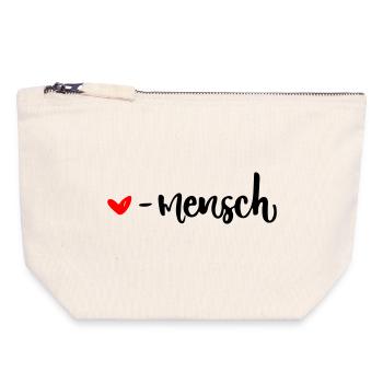 liebling mensch herz herzensmensch valentinstag - Canvas Reißverschluss-Täschchen (18 x 19 cm) - Naturweiß - Vorne