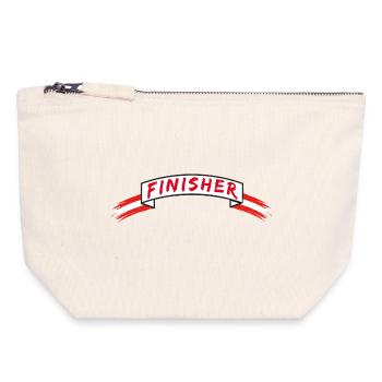 FINISHER RUN Banderole Austria - Canvas Reißverschluss-Täschchen (18 x 19 cm) - Naturweiß - Vorne