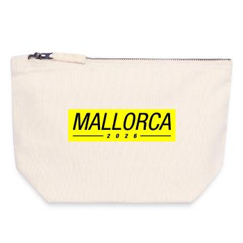 Mallorca 2026 Malle Urlaub - Canvas Reißverschluss-Täschchen (18 x 19 cm) - Naturweiß - Vorne