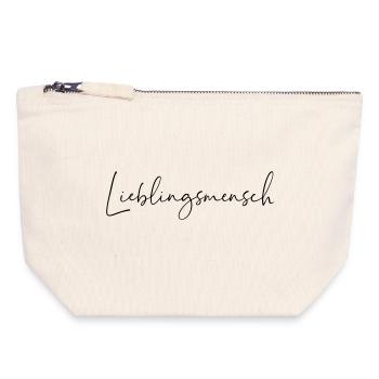 lieblingsmensch / handschrift design - Canvas Reißverschluss-Täschchen (18 x 19 cm) - Naturweiß - Vorne