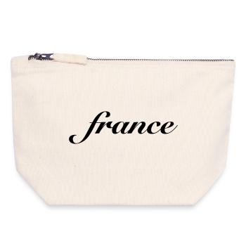 France - Pochette zippée en toile 18 x 19 cm - blanc naturel - Devant