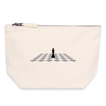 Chess king on chessboard - Canvas Zip Pouch 18 x 19 cm - nature - Front