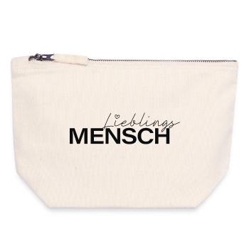 Lieblingsmensch Typografie  - Canvas Reißverschluss-Täschchen (18 x 19 cm) - Naturweiß - Vorne