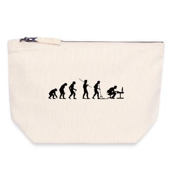 Programmierer Evolution Informatiker Entwickler - Canvas Reißverschluss-Täschchen (18 x 19 cm) - Naturweiß - Vorne