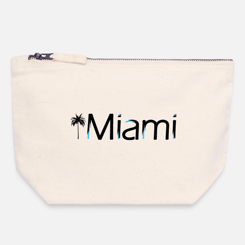 Miami - Canvas Reißverschluss-Täschchen (18 x 19 cm) - Naturweiß