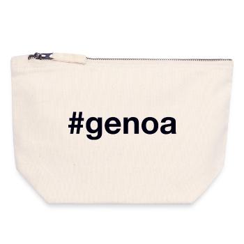 Hashtag GÊNES - Pochette zippée en toile 18 x 19 cm - blanc naturel - Devant