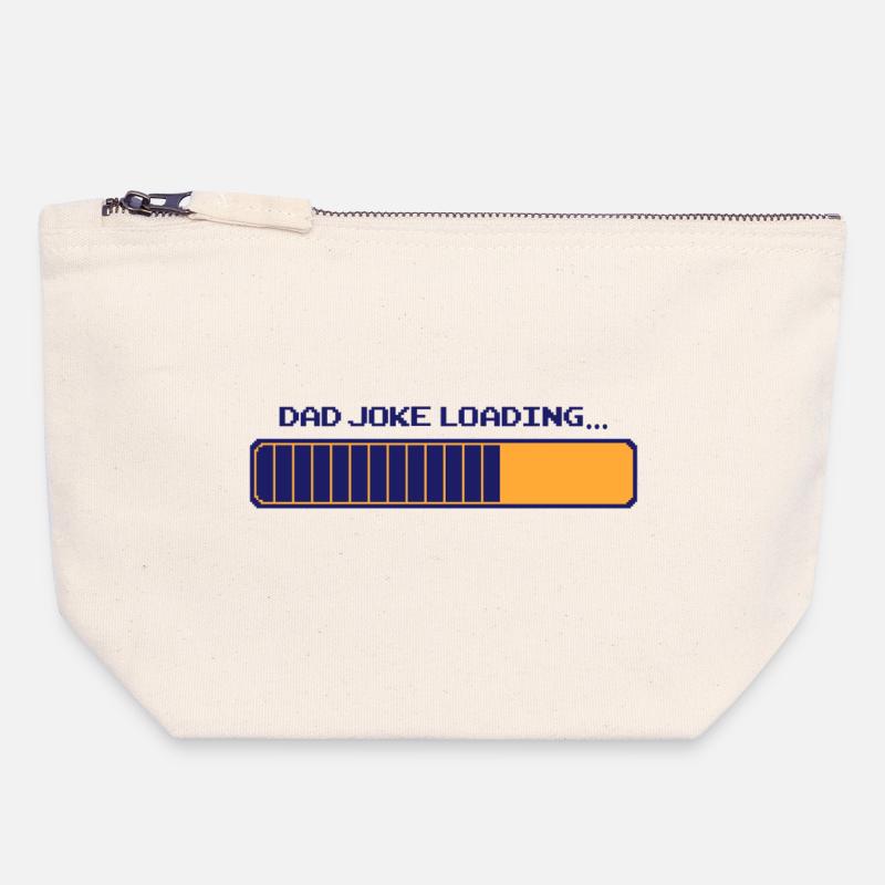 Dad Joke Loading – Pixelbar - Canvas Zip Pouch 18 x 19 cm - nature