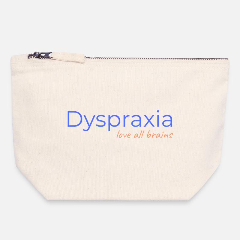 Dyspraxia - love all brains - Canvas Zip Pouch 18 x 19 cm - nature