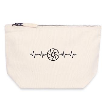 Photographe à ouverture Appareil photo d’ouverture ECG - Pochette zippée en toile 18 x 19 cm - blanc naturel - Devant