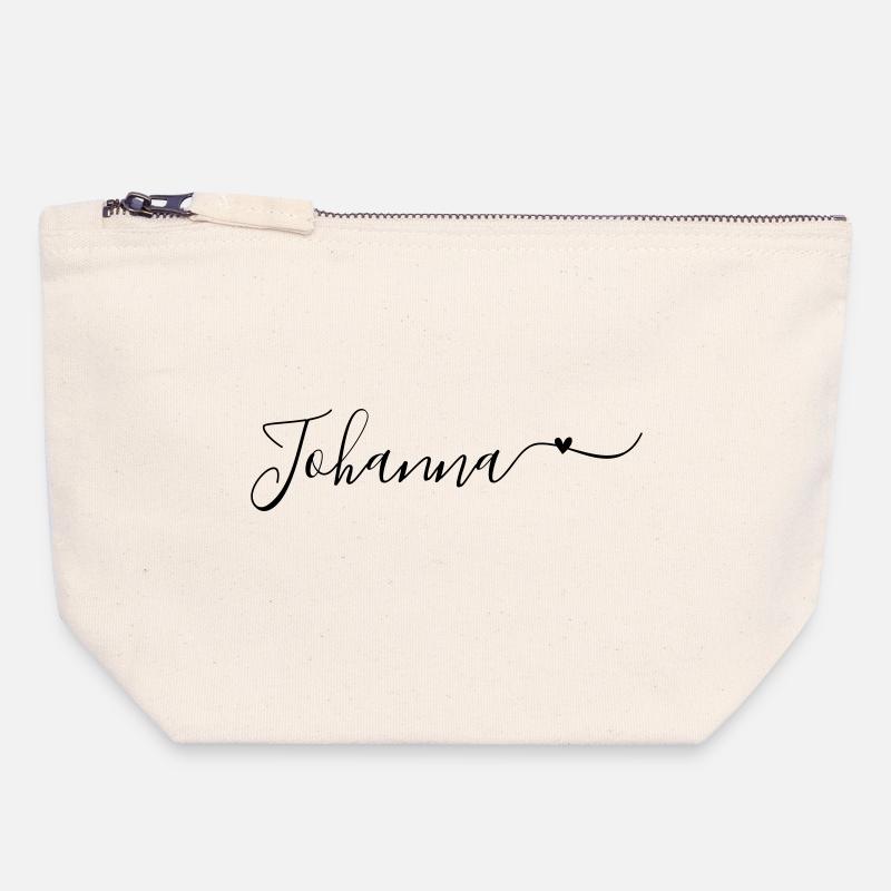 Johanna Surname First Name Decorative - Canvas Zip Pouch 18 x 19 cm - nature
