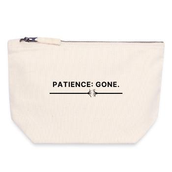 Patience: Gone – Typo Spruch Geduldsfaden gerissen - Canvas Reißverschluss-Täschchen (18 x 19 cm) - Naturweiß - Vorne