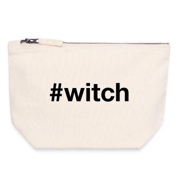 WITCH Spooky Hexe Halloween - Pochette zippée en toile 18 x 19 cm - blanc naturel - Devant