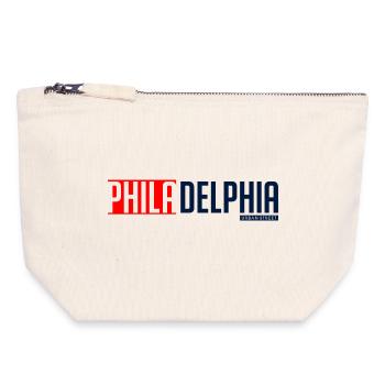 Philadelphia Skyline Silhouette Design - Canvas Zip Pouch 18 x 19 cm - nature - Front