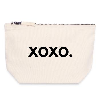 XOXO – Minimalist Bold Font Design - Canvas Zip Pouch 18 x 19 cm - nature - Front