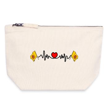 Lancashire Heartbeat Flag - Canvas Zip Pouch 18 x 19 cm - nature - Front
