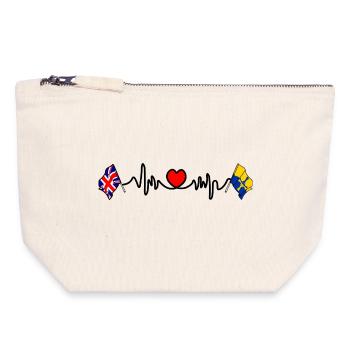 Fréquence cardiaque du Durham et du Royaume-Uni - Pochette zippée en toile 18 x 19 cm - blanc naturel - Devant
