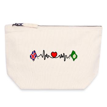 North Yorkshire + Great Britain flag with heartbeat - Canvas Zip Pouch 18 x 19 cm - nature - Front