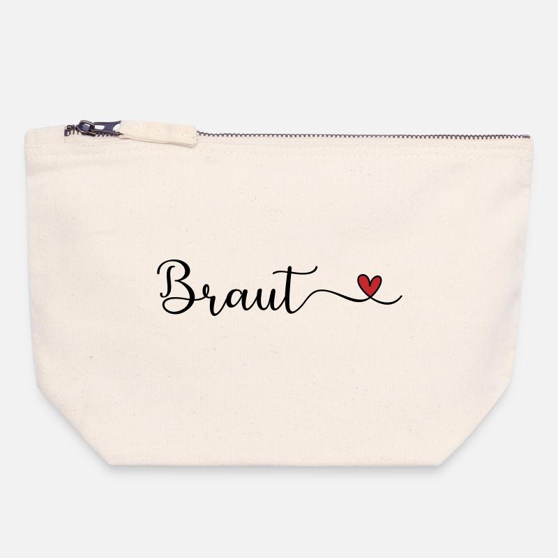 Braut - Canvas Reißverschluss-Täschchen (18 x 19 cm) - Naturweiß