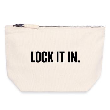 Basketball-Liebhaber-Geschenk – Lock It In - Canvas Reißverschluss-Täschchen (18 x 19 cm) - Naturweiß - Vorne