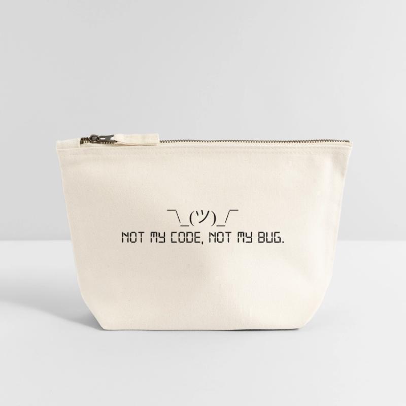 Pas mon code, pas mon bug. Pochette zippée en toile 18 x 19 cm