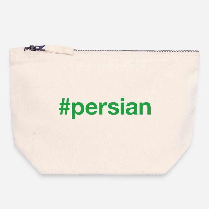 Persian Hashtag - Canvas Zip Pouch 18 x 19 cm - nature