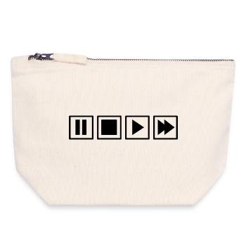 Boutons rétro de télécommande Oldschool Minimalist - Pochette zippée en toile 18 x 19 cm - blanc naturel - Devant