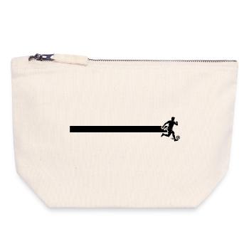Ligne de footballeur - Pochette zippée en toile 18 x 19 cm - blanc naturel - Devant