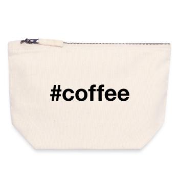 COFFEE Hashtag coffee Caffeine - Canvas Zip Pouch 18 x 19 cm - nature - Front