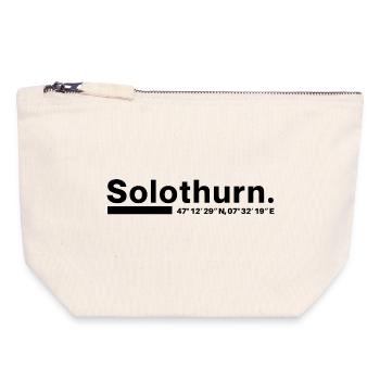Coordonnées de Soleure : Canton Suisse - Pochette zippée en toile 18 x 19 cm - blanc naturel - Devant