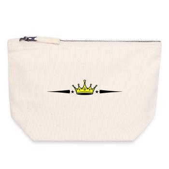 Élément de la couronne - Pochette zippée en toile 18 x 19 cm - blanc naturel - Devant