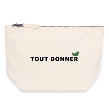 Tout_donner_ecologie - Pochette zippée en toile 18 x 19 cm - blanc naturel - Devant