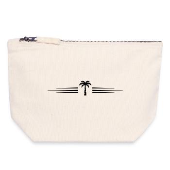 Palm Tree Symbol Line - Canvas Zip Pouch 18 x 19 cm - nature - Front