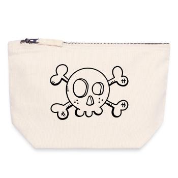 Funny Skull - Skull - Skull - Pirate - Canvas Zip Pouch 18 x 19 cm - nature - Front