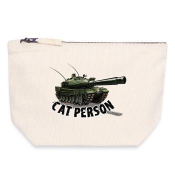 Cat person - Tank - Pochette zippée en toile 18 x 19 cm - blanc naturel - Devant