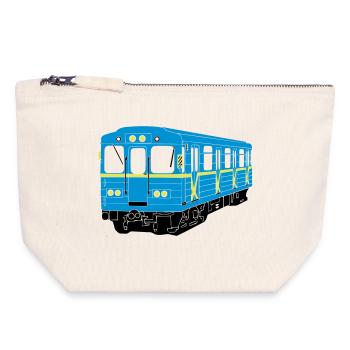 Kiewer U-Bahn - Canvas Reißverschluss-Täschchen (18 x 19 cm) - Naturweiß - Vorne