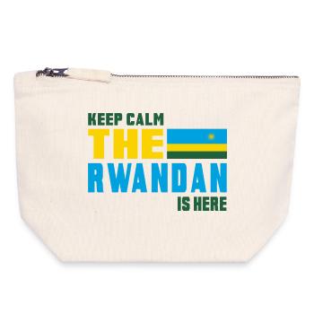 Keep Calm Ruanda Flaggen Design - Canvas Reißverschluss-Täschchen (18 x 19 cm) - Naturweiß - Vorne