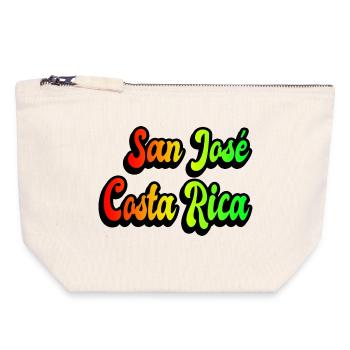 San Jose Costa Rica rainbow design - Canvas Zip Pouch 18 x 19 cm - nature - Front